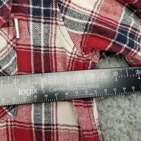 Trinity Shirt Womens Large Red Plaid 100% Cotton Flannel Button Down Pockets - Picture 8 of 10